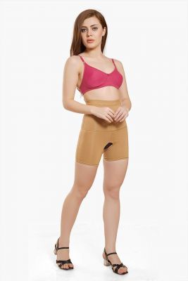 Height Waist Solid Skin Cotton Blend Premium Tummy And Thigh Trimmer And Shaper